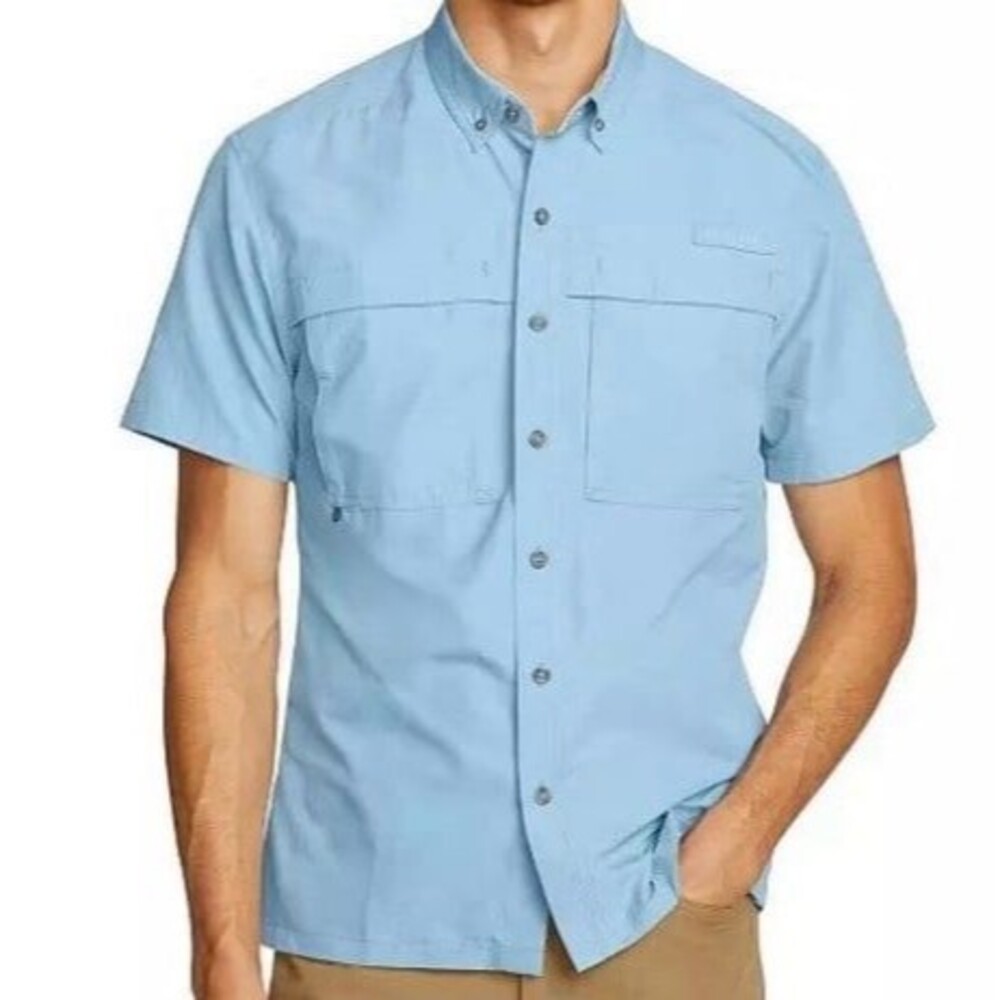 Eddie Bauer Men’s  Rainier Ripstop Button-Down Shirt Size M Tall New With Tag